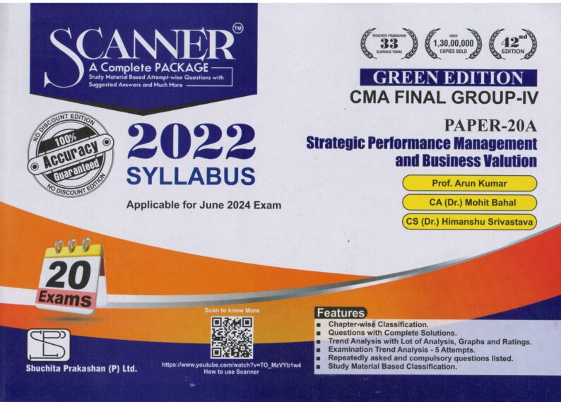 Shuchita Solved Scanner CMA Final Group IV (Syllabus 2022) Paper 20A
